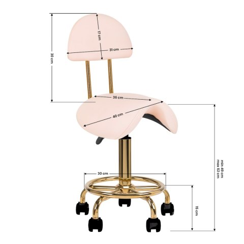 Taboret kosmetyczny 6001-G złoto - różowy 2 gat Taboret kosmetyczny 6001-G złoto - różowy 2 gat