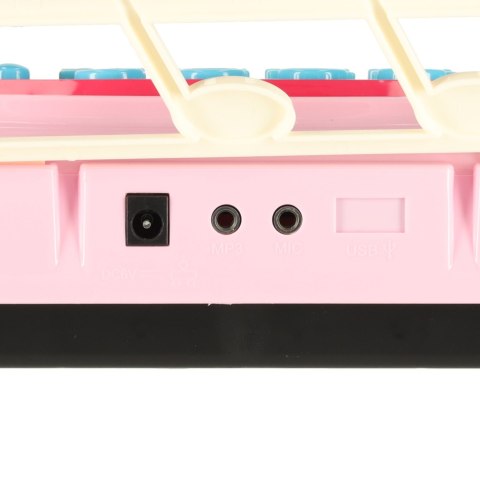 Keyboard dla dzieci pianinko interaktywne organki 37 klawiszy mikrofon statyw różowe Keyboard dla dzieci pianinko interaktywne organki 37 klawiszy mikrofon statyw różowe