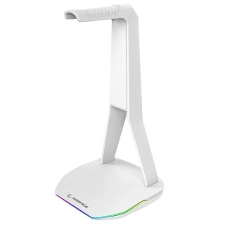 Stojak na słuchawki Rampage TowerT14 gamingowy RGB + HUB 2x USB-A, USB-C, biały