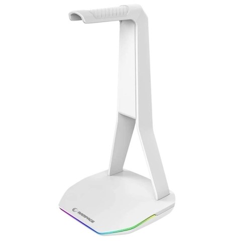 Stojak na słuchawki Rampage TowerT14 gamingowy RGB + HUB 2x USB-A, USB-C, biały Stojak na słuchawki Rampage TowerT14 gamingowy RGB + HUB 2x USB-A, USB-C, biały