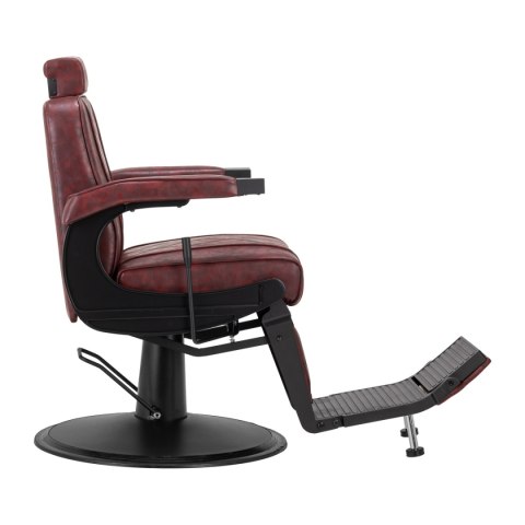 Hair System fotel barberski BM88066B bordowy czarna rama