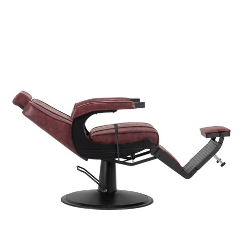Hair System fotel barberski BM88066B bordowy czarna rama