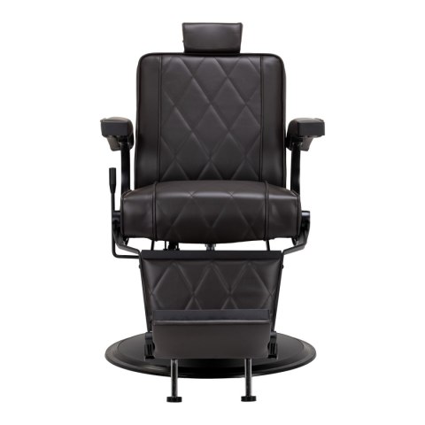 Hair System fotel barberski BM88066B brązowy czarna rama