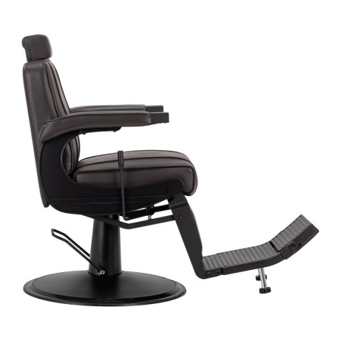 Hair System fotel barberski BM88066B brązowy czarna rama
