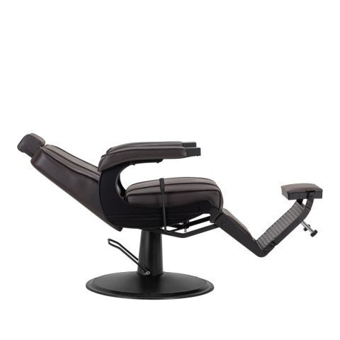 Hair System fotel barberski BM88066B brązowy czarna rama