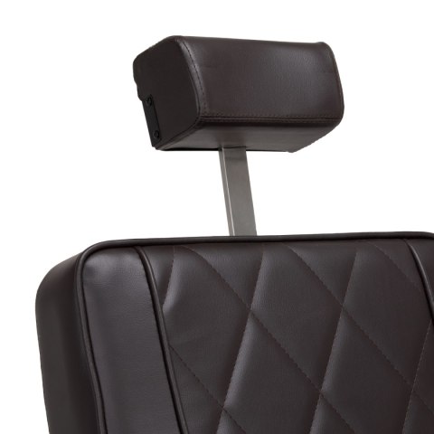 Hair System fotel barberski BM88066B brązowy czarna rama