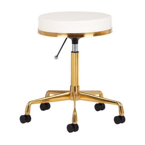 Taboret kosmetyczny H4 złoty biały Taboret kosmetyczny H4 złoty biały