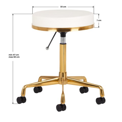 Taboret kosmetyczny H4 złoty biały Taboret kosmetyczny H4 złoty biały