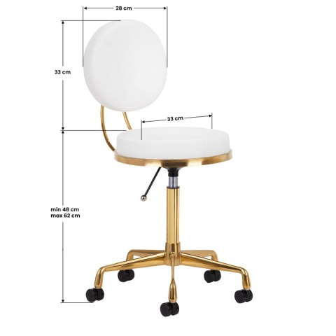 Taboret kosmetyczny H5 złoto biały Taboret kosmetyczny H5 złoto biały