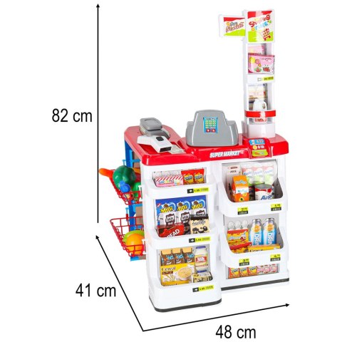 Supermarket sklep kasa fiskalna + wózek model 2