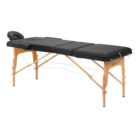Stół składany do masażu drewniany Komfort Activ Fizjo Lux 3 segmentowy 190x70 czarny Stół składany do masażu drewniany Komfort Activ Fizjo Lux 3 segmentowy 190x70 czarny