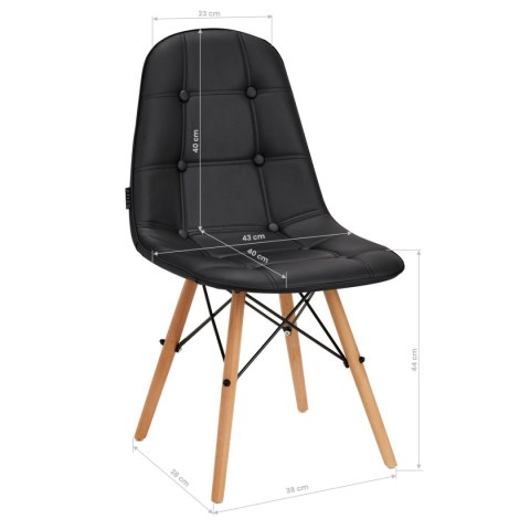4Rico Krzesło skandynawskie QS-185 eco skóra czarne 4Rico Krzesło skandynawskie QS-185 eco skóra czarne