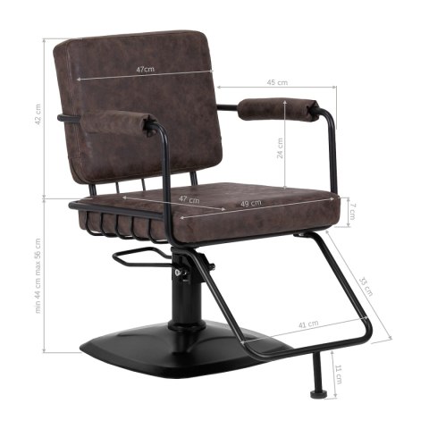 Gabbiano fotel fryzjerski Katania Loft Old Leather ciemny brąz Gabbiano fotel fryzjerski Katania Loft Old Leather ciemny brąz